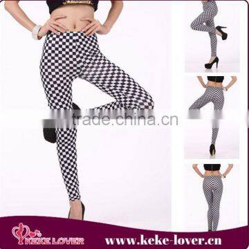 New Fashion Houndstooth Women Leggings Black And White Sexy Leggings Slim Always Leggings For Spring Wholesale