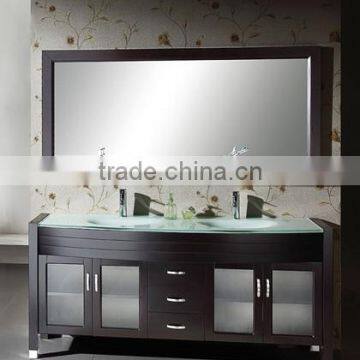 63 inch Modern Double Sink Bathroom Vanity with Glass Top LN-S5513