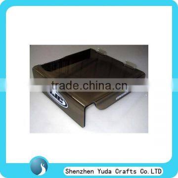 Thick black acrylic slatwall display shelf with screen printing logo, custom shoes display rack