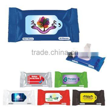 10 pcs antibaterial wipe for promotion