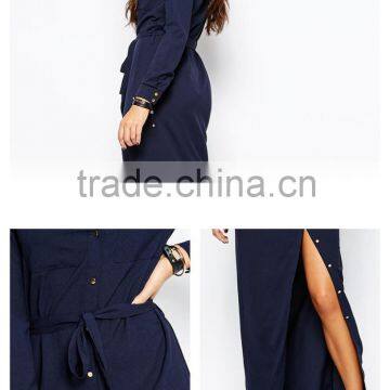 Women's Casual Long Dress Long Sleeve Fork Maxi Dress photo-6