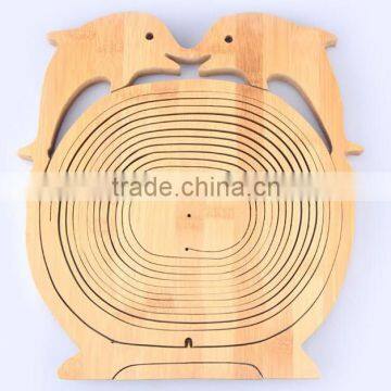 Woven Food Bread Storage Bamboo Wood Folding Fruit Picking Basket photo-2