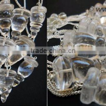 CRYSTAL QUARTZ TWISTED CARVING PENDULUM