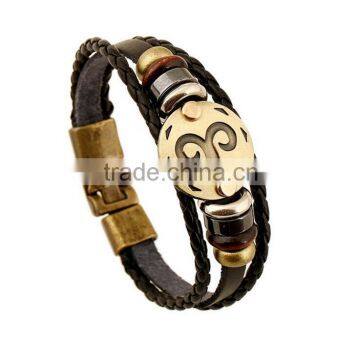 Stainless Steel Leather Wrap Bracelet photo-5