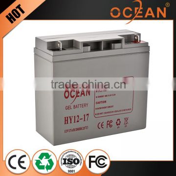 Wholesale ultra thin 12V discharge 17ah front terminal battery