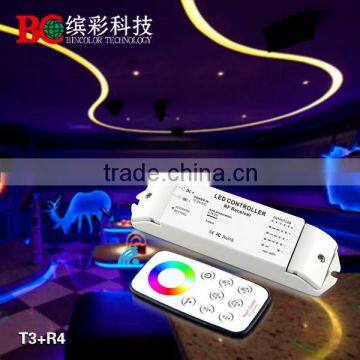 Bincolor T3+R4 полноцветной RGB сенсорный круглый пульт управления светодиодами RGB с RF сенсорным пультом дистанционного управления