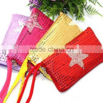 Plastic glitter coin purse made in China