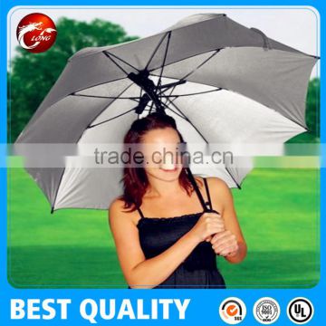 190T nylon fabric,hand open solar power straight umbrella with fan