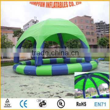 8m Inflatable Pool with Tent/0.9mm PVC water pool with inflatable tent