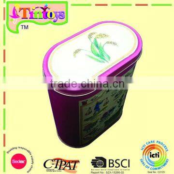 two end round long tin can food storage tin box