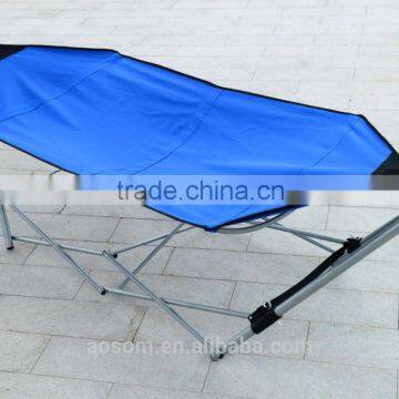 Outsunny Portable Folding Hanging Outdoor Hammock Swing Bed w/ Bag - Blue