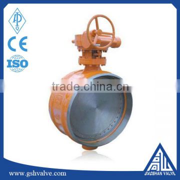 api standard butt welding carbon steel gear operated butterfly valve