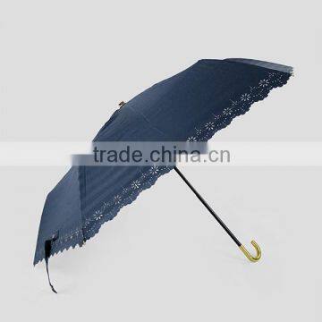 High Quality J-hook Customer LOGO 3 Folding Umbrella photo-5