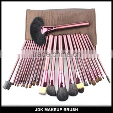 Professional Fancy Face and Eye Used Artist Goat hair makeup brush set 24 piece with cosmetic bag