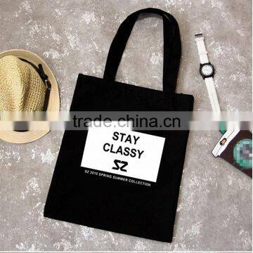 Promotional eco friendly natural handled organic custom printed cotton canvas foldable shopping bag tote bag