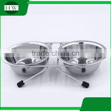 Pet Accessories Anti Slip Stainless Steel Holder Double Cat Dog Pet Feeder Water Food Bowl photo-5