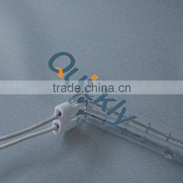 Quartz tube infrared heating element for metal powder coating drying