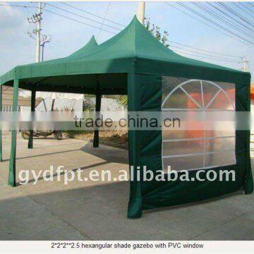 2*2*2**2.5 hexangular shade gazebo with PVC window