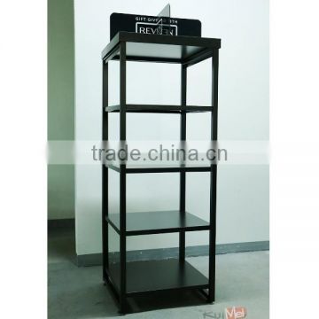 2015 No.1 sales modern metal cosmetic display rack with 4 tiers