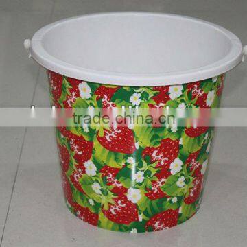 13L household plastic cheap buckets with handle