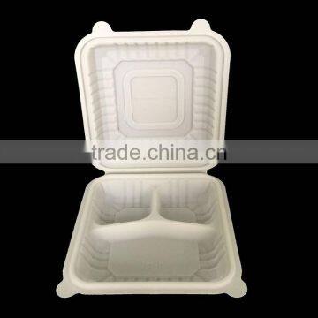CBT026 Disposable Biodegradable 9 Inch 3 -div Corn Starch Food Container