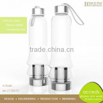 Heat-Resistant Cheap Handmade Promotion Glass Bottle With Tea Infuser photo-3