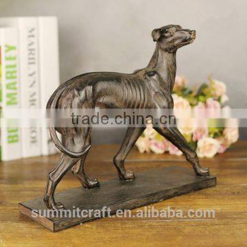 Decorative Resin Antique Bronze Greyhound Dog Statue photo-3