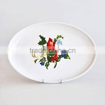 Beautiful Decaled White Oval Plate photo-3