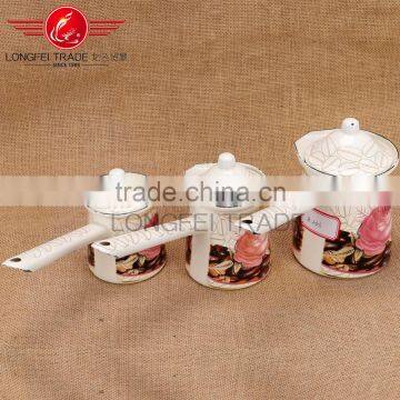 3PCS Stock Offer All Size Copper Enamel Turkish Coffee Pot With Lid photo-2