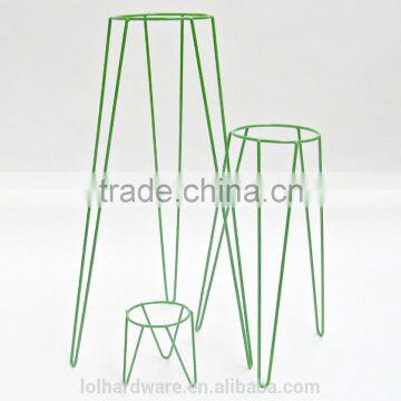 Colorful Metal Patio Hairpin Plant Stand Green photo-2