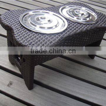 Stainless Steel Rattan/Wicker Dog bowl