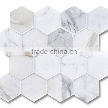 MM-CV241 Good Quality Floor Decoration Natural Stone Hexagonal Marble Mosaics Flooring Tile photo-2