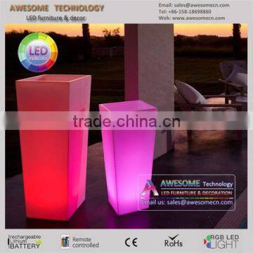 Luxury lighted plastic flower pot with led light