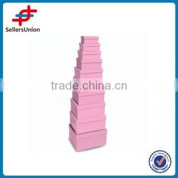 10 pcs paper gift box set, pure pink gift box