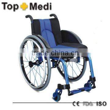 Topmedi Aluminum Manual Folded Lightweight Leisure Basketball Sport Wheelchair Like Motorcycles photo-3