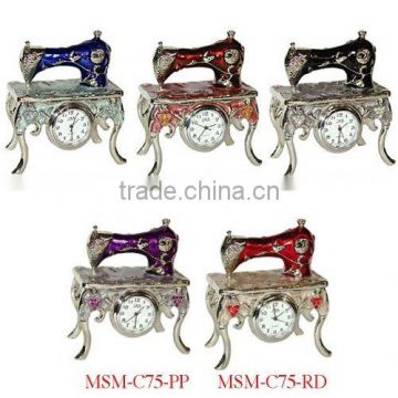 Mini sewing machine with 4-legged stand & quartz clock