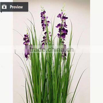 120 / 150 / 180 cm Nearly Nature Synthetic Grass Potted Onion Grass With Dendrobium Flowers Artificial Pots Plant for Decoration photo-3