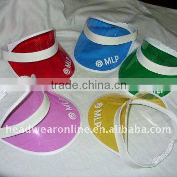 PVC visor hats with printed logo design