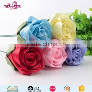 Handmade Satin Ribbon Wedding Bouquet Flowers photo-3
