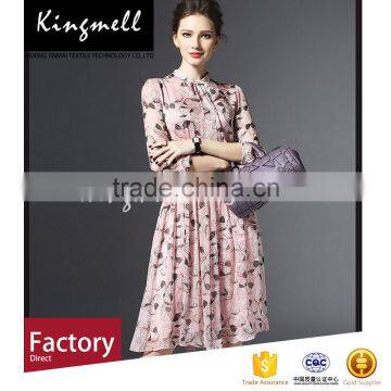 Environment-friendly printed silk chiffon floral dress fabric