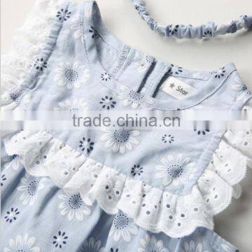 New Design Baby Floral Printed Romper With Lace Infront photo-3