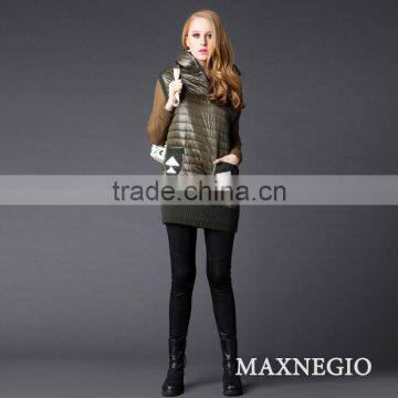 Luxury winter hooded short coat sleeveless fleece jacket