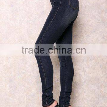 New Arrival High Rise Skinny Jeans For Women Dark Denim Faded Pants Fashion Slim Jeans photo-5