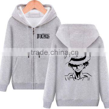 Popular High Quality Zipper Hoodie Theme ONE PIECE CVC(65/35) photo-3