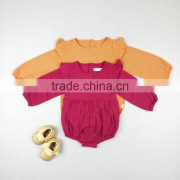 Baby Winter Plain Warm Clothes Kids Linen Soft Romper Baby Playsuits Bodysuits
