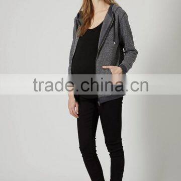 Wholesale Grey Zip up Hoodies Maternity Coat Wear photo-2
