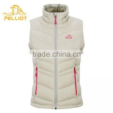 New style fashionable and foldable ultra light goose down vest shiny