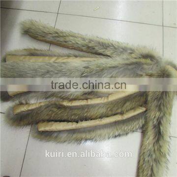 Factory Direct Sales of Real Natural a Raccoon Fur Collar Both Men and Women's Fashion Raccoon Collar 80*14 cm photo-5