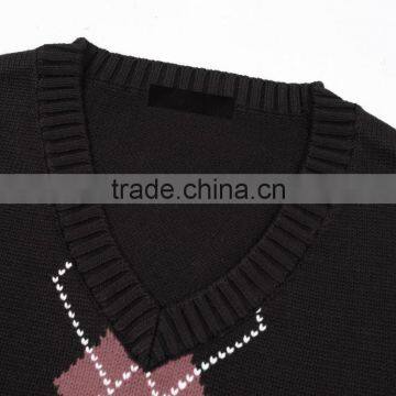 Sleeveless Argyle Top Brand Sweaters Vest For Men photo-3