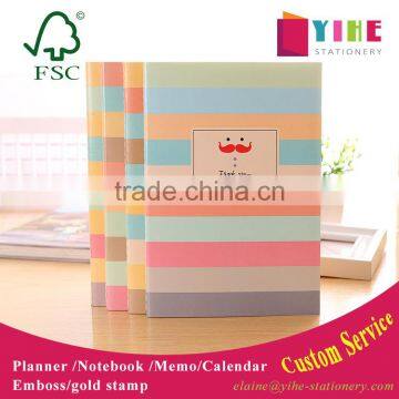 A4 card paper cover planner cheap student notebook customizable stitching organizer